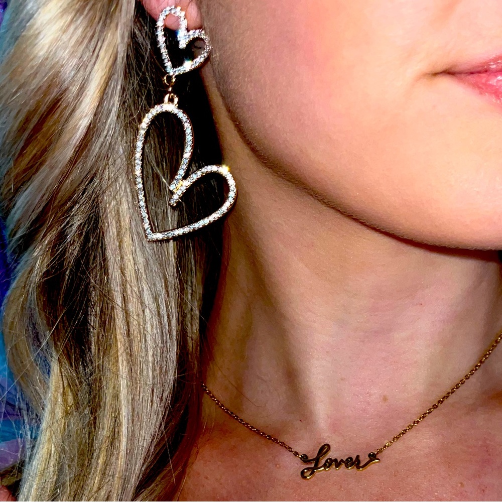 Lover necklace Taylor swift inspired & heart earrings